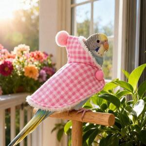 호환 새 망토 따뜻한 덮개 겨울 외출용 의상 새 따뜻한 옷 앵무새 망토 두꺼운 다채로운 새 겨울