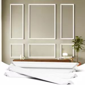 TONGMO 6프레임 프리메이드 액센트 벽 몰딩 키트 조립 가능한 웨인스코팅 패널 홈 데코용 프리컷 의자 레일
