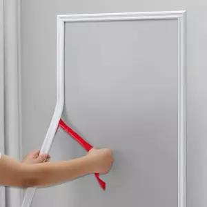 홈 데코레이션 및 벽 보호를 위한 헝박 필 앤 스틱 의자 레일 패널 몰딩 마감 트림(페인트 가능한 흰색 3m