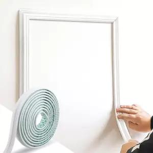 트리몰드 118인치 x 0.9인치 경량 필 앤 스틱 의자 레일 몰딩 홈 장식 및 보호를 위한 유연한 액센트 벽