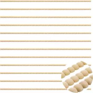 누안추 12개 장식 구슬 나무 트림 몰딩 반 보빈 15.75인치 미완성 3D 진주 페인트칠 가능한 DIY 공예용 홈