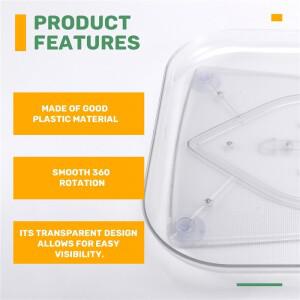 산큐 360 ° 냉장고용 회전식 편한 수잔 직사각형 정리함 캐비닛 트레이 및 보관함 정리함