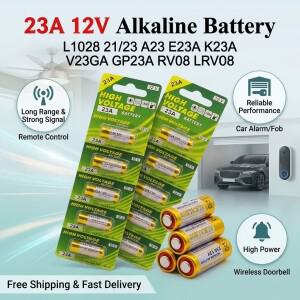 A23 12V 알카라인 배터리 23A MN21 LRV08 (문벨 리모컨 전동 장난감 알람용)