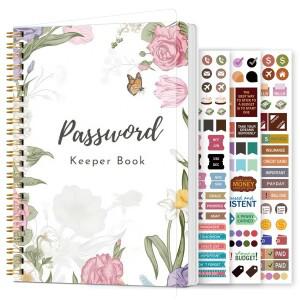 3장의 스티커가 포함된 A5 비밀번호 도서 인터넷 계정 및 웹사이트 로그인  사이버 보안 관리에 완벽한