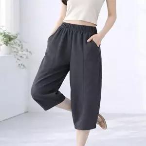 [모든GO]여성 밴딩 항아리바지 시원한 여름팬츠 절개디자인 린넨무드 빅사이즈 편한바지
