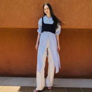 온앤온 스트라이프 7부 셔츠 원피스 NEW5MO516 1036461