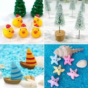 화분꾸미기 마리모 어항 장식 테라리움 젤캔들 만들기 재료 미니어처 피규어 미니소품 모음전