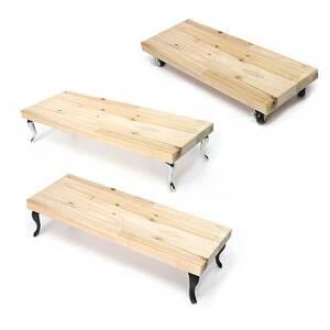 소나무 25T 화분받침대 본체받침대 바퀴선반 원목 거치대 화분정리대