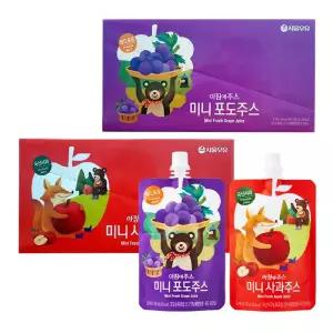 [롯데백화점]서울우유 [서울우유] 아침에주스 미니 사과주스 포도주스 100ml 10팩