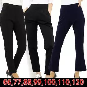 국산 간절기 여성 강연 부츠컷바지 9부 배기팬츠 세미나팔바지 스판 밴딩 빅사이즈바지(66~120)  