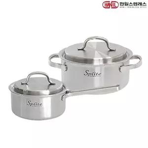 [한일스텐레스]스플릿 통5중 인덕션가능 스텐레스 냄비세트 2종B(편수16+양수20)