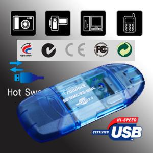 SD리더기 SDHC/SD 싱글 카드 리더기 USB 케이블 대용 /USB2.0/8 in1/RS-MMC/MicroSD/MMC/T-FLASH 최대 16G 지원 카메라 USB 케이블 대용