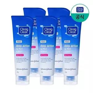 [클린앤클리어][대용량특가] 클린앤클리어 딥 액션 폼 클렌저 120g x5