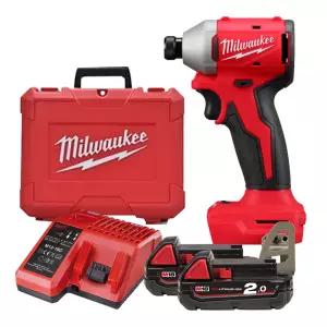 밀워키 M18 BLIDR-202C 충전 18V 임팩드릴 2.0Ah 배터리 2개세트