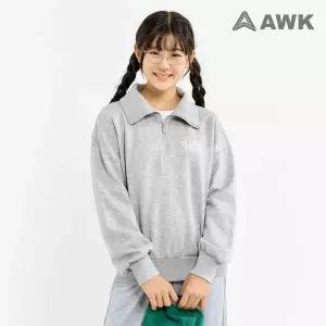 [보리보리/에어워크 주니어]주니어 레터링 포인트 스포티 반집업 맨투맨 티