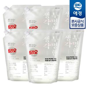 [애경] 트리오 투명한생각 주방세제 리필 1L x6개