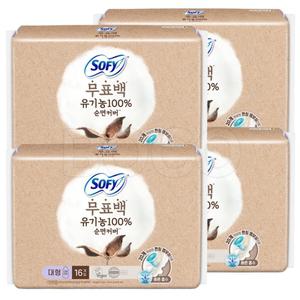 쏘피 생리대 4팩 대형 소피 유기농 자연의색 무표백
