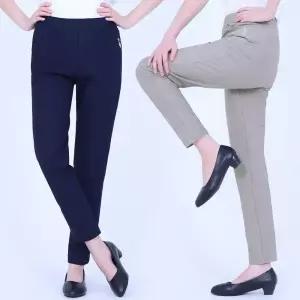 여름 여성 등산바지 쿨 냉감 고무 편한 밴딩 스판 기능성 팬츠 아웃도어 작업 하의 중년 엄마