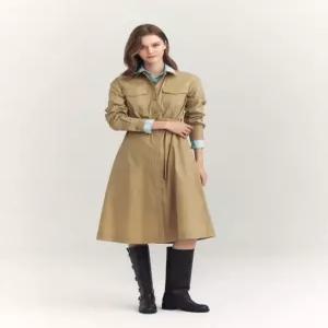 헤지스 여성 24FW [클리어런스]베이지 치노 셔츠형 원피스 HSDR4D802I2