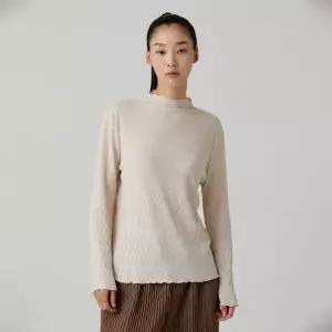 [플리츠미](대구신세계)지그재그 롱 슬리브 티셔츠_PPTSF124014