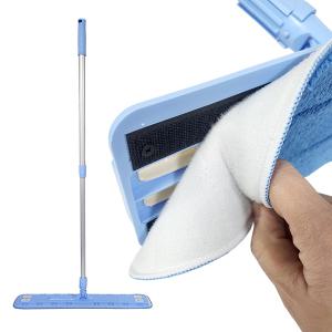 옳은유통 극세사 찍찍이 밀대세트 대 / 바닥 청소용품 막대 밀대 걸레 세트 청소도구