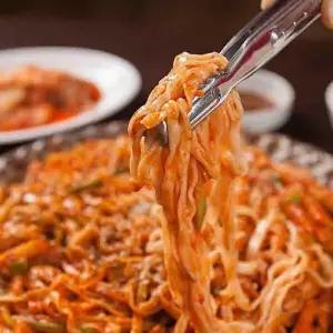 시골 할매 볶음 칼국수(숙성면)200g 8팩+볶음소스35G 8팩+엄마손맛 김치160g