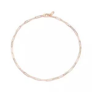 [신세계라이브쇼핑][비앤비골드] 18K 심플 플랫 클립체인 발찌 JNA23107