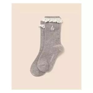 여아 레이스 포인트 양말 - 베이지 (BI48KTG03A)