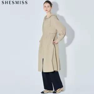 [쉬즈미스] 후드 드로우스트링 롱 점퍼