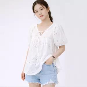 [S.페이지플린] 아일렛펀칭레이스블라우스_S5BBL012C