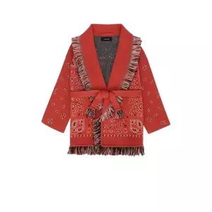 알라누이 키즈 키즈 레드 Bandana 자카드 가디건 LGHB002F23KNI002 2684