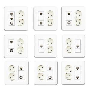 진흥전기 J시리즈 매입형 2개용 통합수구 콘센트 통신기기 화이트