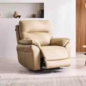 골드버그 1인 천연소가죽 전동 리클라이너 소파