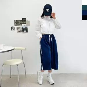 ONM 여성 7부 루즈핏 트레이닝 와이드 버뮤다 바지