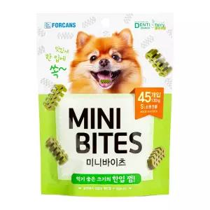 한입덴탈껌 미니바이츠 클로로필 S 45개입 130g 포켄스 미니버전 덴티페어리 강아지 덴탈껌 개껌