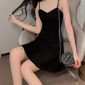 ONM 민소매 나시 뷔스티에 원피스 코디 여름 휴양지 룩