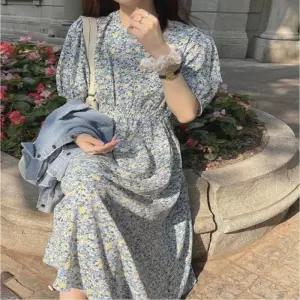 ONM 여성 원피스 플라워 반팔 꽃무늬 여름 롱원피스