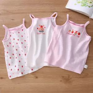 딸기케이크 아동 끈런닝[3매입] 여아 유아런닝 아기민소매 여름나시속옷