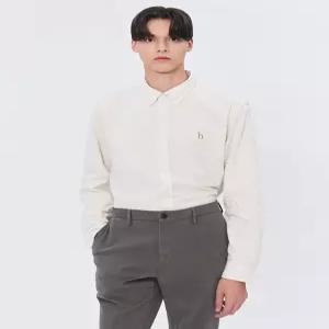 헤지스 남성 24FW [반값세일][스테디셀러] 크림 버튼다운 면 긴팔캐주얼셔츠 WHSH4D502CR