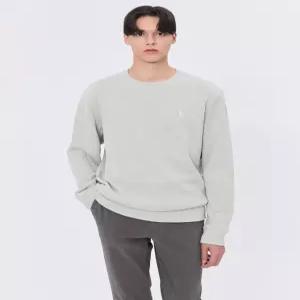 헤지스 남성 24FW [반값세일][스테디셀러] 그레이 짜임 면 맨투맨티셔츠 WHTS4D346G1