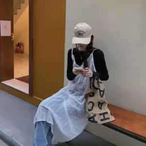 ONM 여성 포멀룩 스타일링 시스루 레이어드 롱나시 원