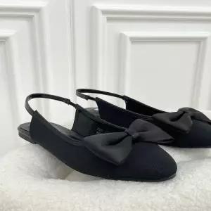 ONM 리본장식 스트랩 플랫슈즈 슬링백 모던 단화 둥근