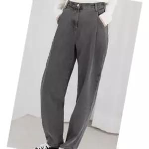 ONM 여자 오버핏핀턱 배기 청바지 그레이 쿨바지 워크