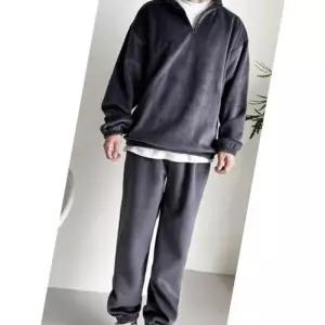 [라일리] Rly 반집업 골덴조거상하세트 하프 밴딩 커플룩