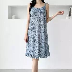ONM 잔꽃무늬 슬립 원피스 시원한 데일리 캉캉 롱나시