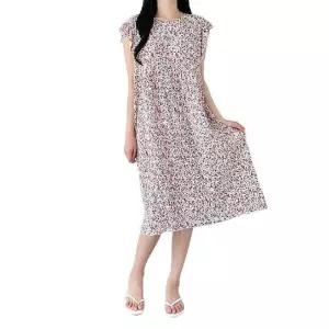 ONM 냉주름 어깨 프릴 민소매 원피스 홈웨어