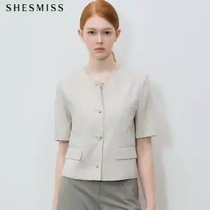 SHESMISS)] 감도높은 하운드투스 린넨 반팔 자켓 택가격 338000원)