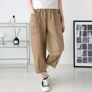 ONM 여성 밴딩 카고 배기팬츠 9부 여름 데일리 캐주