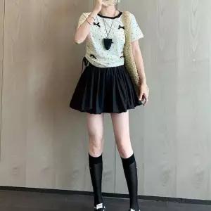 ONM 여자 하이웨스트 스타일 벌룬 핏 호박 밴딩 미니