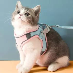 고양이 반려동물 하네스 목줄/하네스/산책줄/고양이/애묘/리드줄/반려묘/리드줄/애묘/세트/야외/애완동물